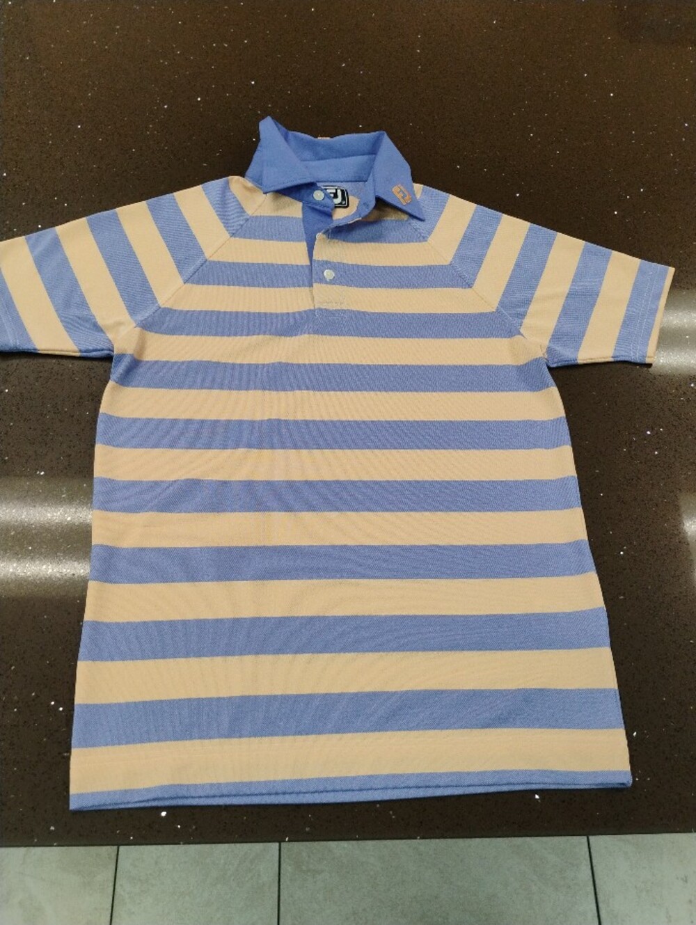 Athletic Fit Men's Polo Shirt - Light Blue and Yellow